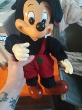 Vintage 1980s Applause Mickey Mouse 15" Plush Doll Plastic Face Knickerbocker