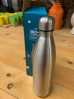 Thermoskanne-Isoflasche Edelstahl 750ml Silber warm & kalt für ca12 Stunden
