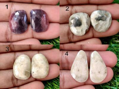 Natural Multi Sapphire,Slice Pair,Fancy Shape,Rose Cut,Sapphire Pairs,Gemstone