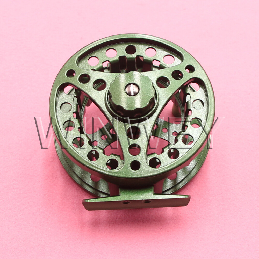 HQ ALUMINUM FLY FISHING REEL 7/8 95MM LEFT OR RIGHT HAND RETREIVE GREEN