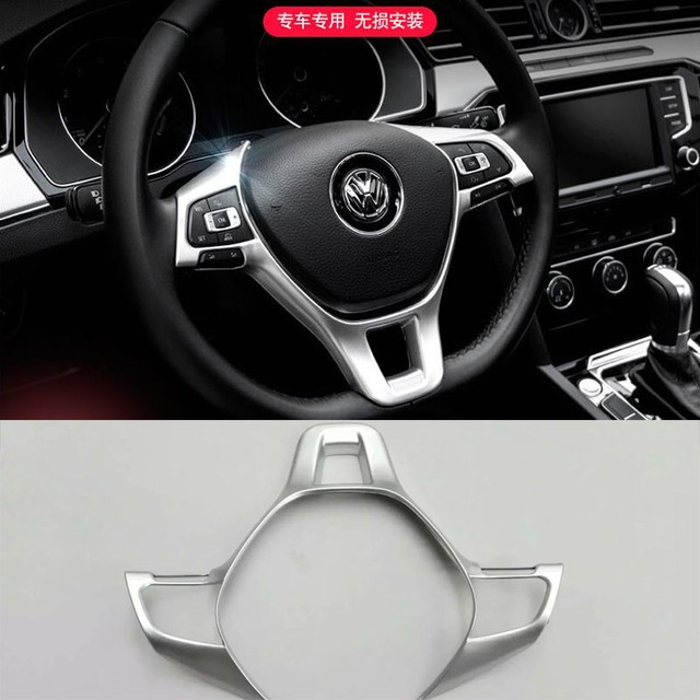 ABS Chrome Interior Steering Wheel Cover Trim For VW Passat B8 2016