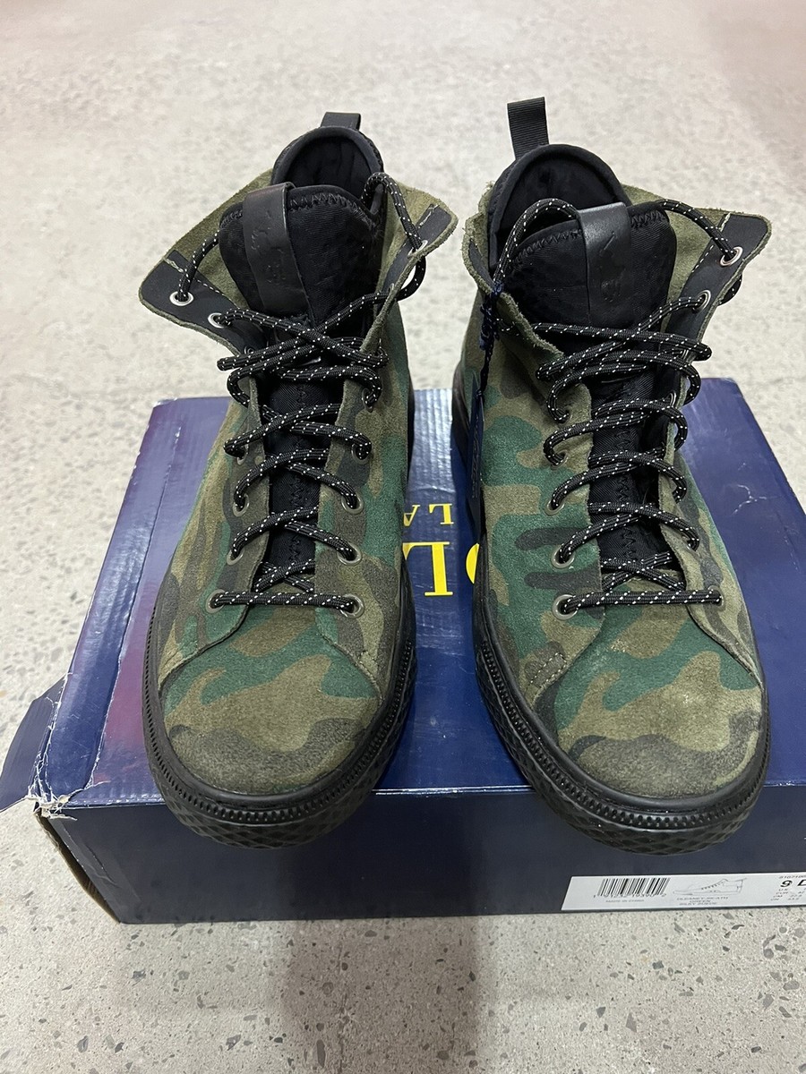 POLO Ralph Lauren DLEANEY Mens 13 High Top Sneakers Green Suede Brown Leather POLO Ralph Lauren DLEANEY Rough Suede/Leather High Top  main image 2