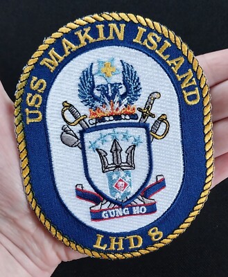 USS MAKIN ISLAND LHD 8 SHIP CREST ~ GUNG HO ~ US Military Navy