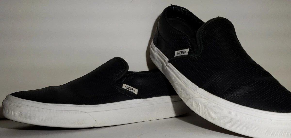 Vans asher black leather top