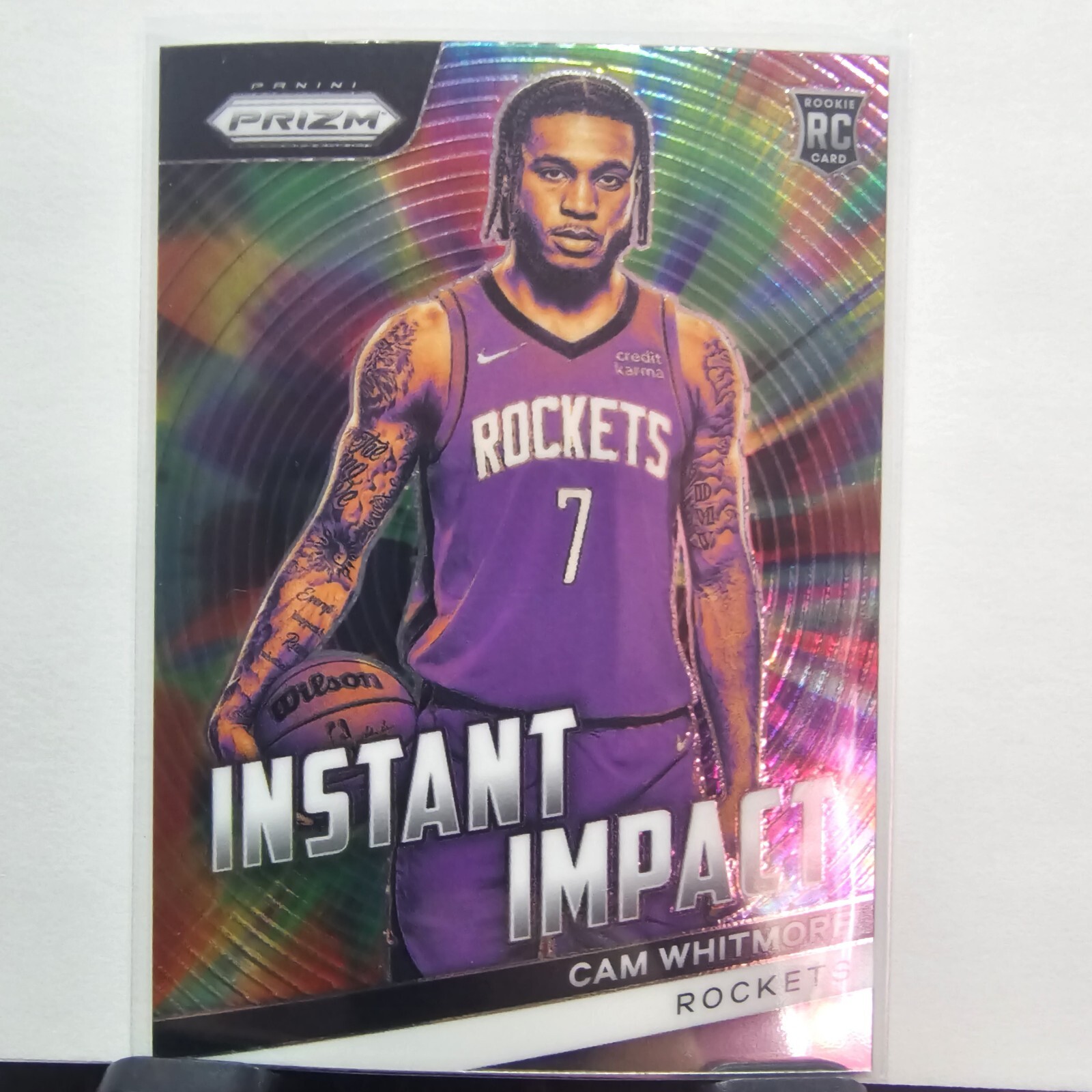 2023-24 Panini Prizm Cam Whitmore Rookie Instant Impact #7 Houston Rockets