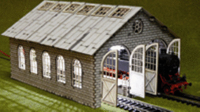 HS  Proses PLS-009 2 - Ständiger Lokschuppen   Lasergeschnittener Bausatz