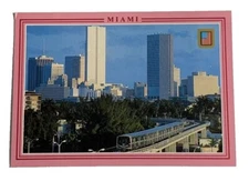 Miami Florida Metromover Postcard Skyline Aerial View Unposted