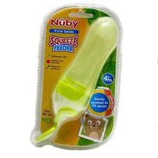 Nuby YELLOW First Solids Squeeze Feeder for 4 month - 3oz 90ml - BPA free NEW