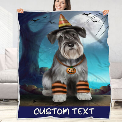 Schnauzer Dog Blanket Personalized Throw Woven Fleece Sherpa Many Designs NWT