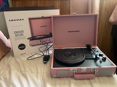 Crosley Cruiser Deluxe Portable 3 Speed Bluetooth Record Player Cr8005e-bh