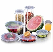 Set Silicone Lids Food Storage Lid Cover Reusable Stretchy 6/12/18