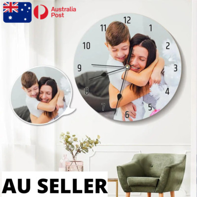 Custom Clock Face Photo Round Wall Personalised Customised - AU Stock ...