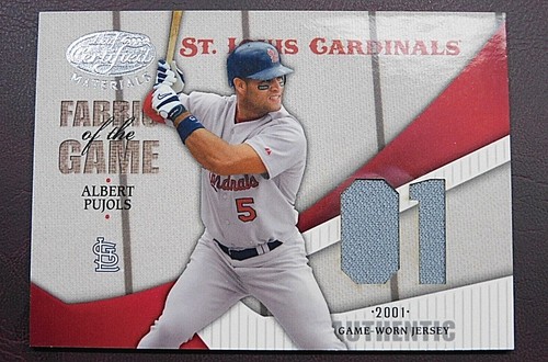 1/20 2004 Leaf ALBERT PUJOLS Game Worn 2001 ROOKIE YEAR Game Used JERSEY CARD