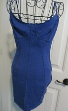 Blue Sleeveless Body Hugging Mini Dress - Size Small