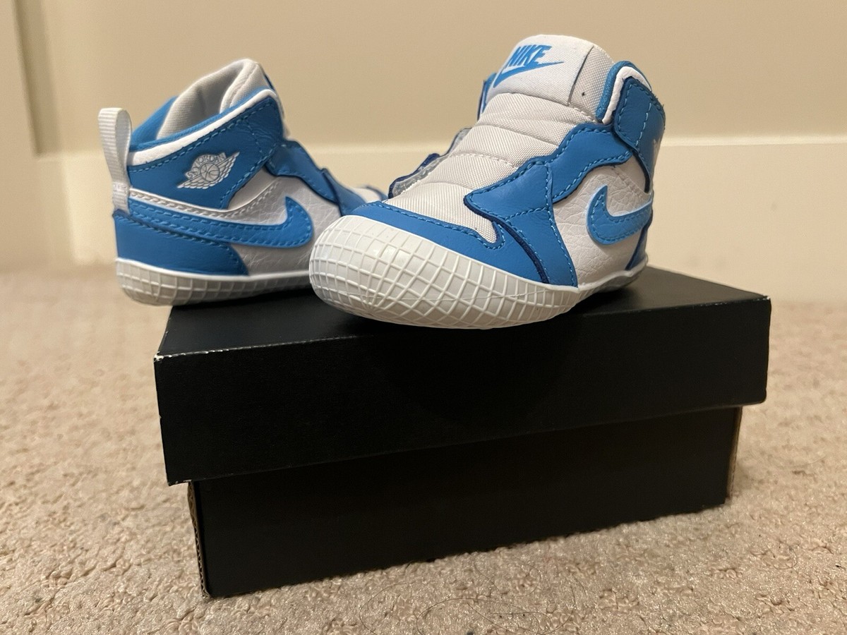 New Nike Air Jordan Retro 1 Powder Blue Crib Bootie Size 3C 