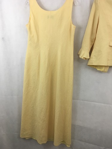Vintage Plaza South Leinen Maxikleid & 3/4-Ärmel Jacke bestickt Damen 10 - Bild 8 von 20