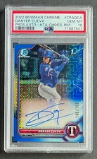 2022 Bowman Chrome HTA Choice Refractors Danyer Cueva RC Auto /150 PSA 10