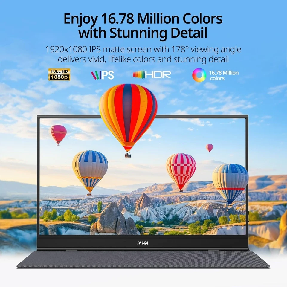 15.6'' Portable Monitor with Smart Cover, HDMI & Dual USB-C - Perfect for Gamers - Image 4 of 4