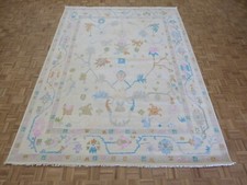 8'11 x 12'2 Hand Knotted Ivory Modern Oushak Oriental Rug G14899