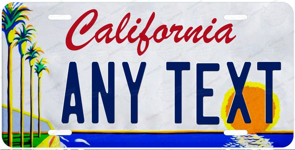 Placa De Matrícula Personalizada Estilo Vintage California | Texto Y Fecha A Tu Gusto, Aluminio 6x12 Pulgadas