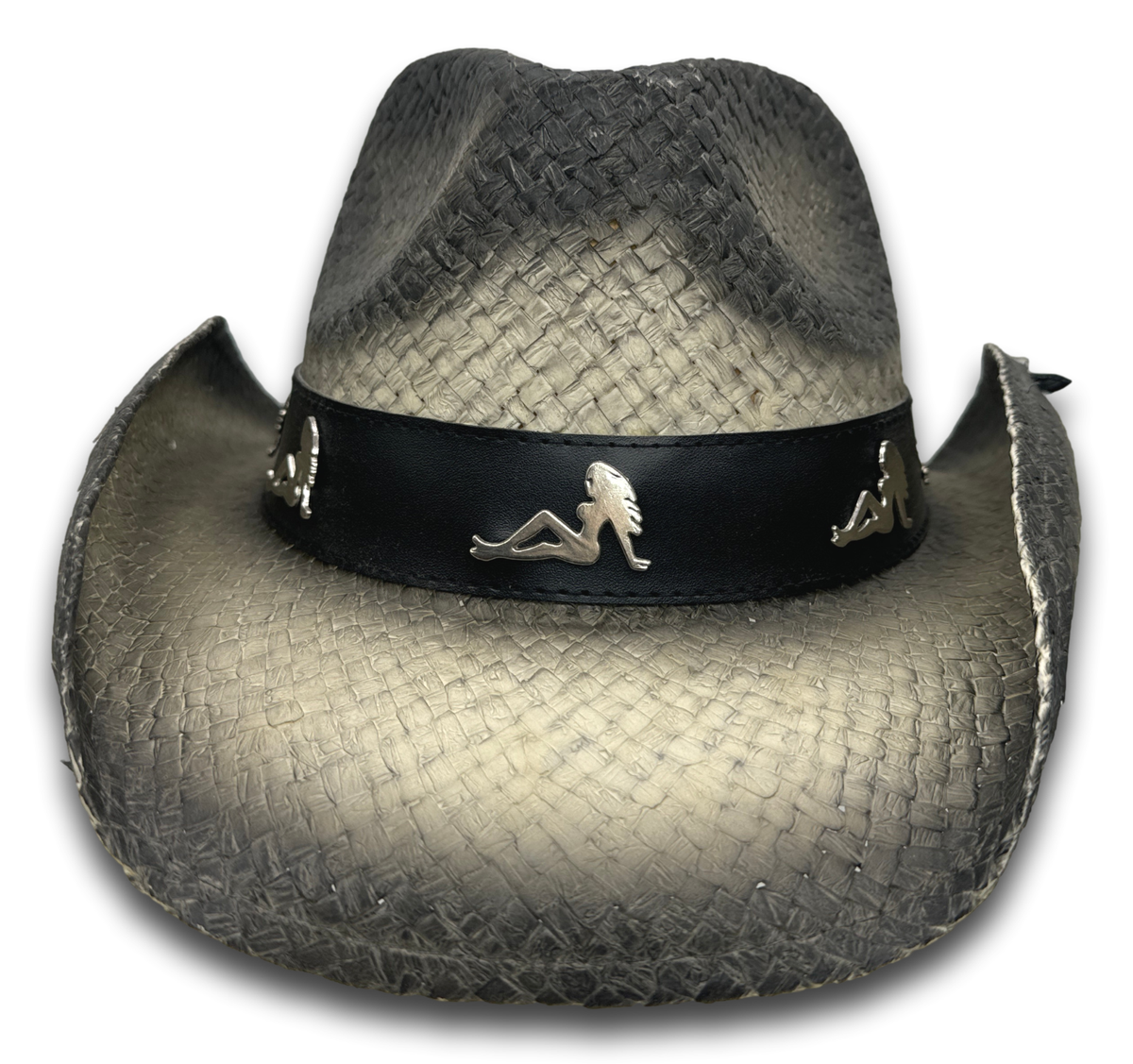 Genuine Peter Grimm ROPER Straw Fiber Cowboy Hat Silver Sexy  display picture 2