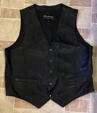 Wilsons Leather Dress Vest Men XL Snap Front