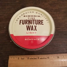 Vintage 1960s Simoniz Fine Furniture Light Wax Can Decorator Quality
