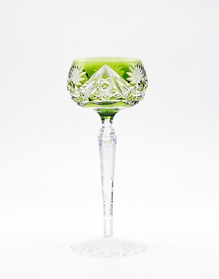 Römer Val Saint Lambert Epinal Überfangglas grün geschliffen minimal besch.