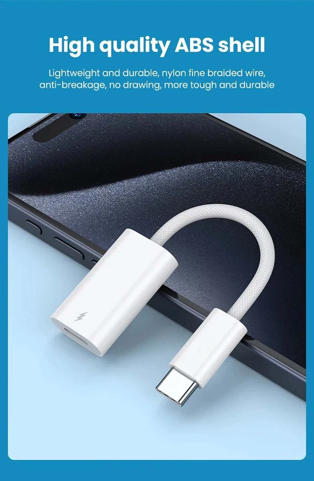 USB-C to Light 8Pin Adapter Compatible with iPhone 16 17 Pro Max iPad Model 60W - Image 3 of 4