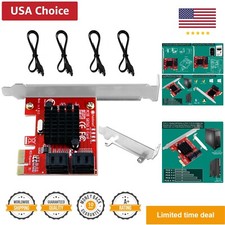 PCIE 3.0 to 4-Ports 6Gbps SATA III Expansion Card for Desktop PCs, ASMedia No...