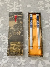 Ceramic reusable blue and white porcelain chopsticks gift box set