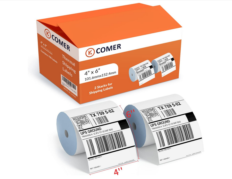 K Comer 4x6 Thermal Shipping Labels (2 Stacks, 700 Printer Label) eBay