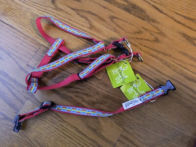 Up Country Dog Collar and Harness Rainbow Hearts 1'' Wide XS S M L XL Nylon USA