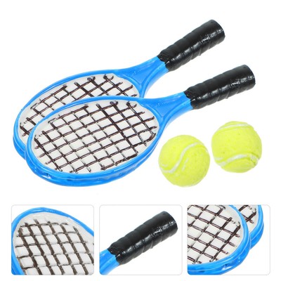  4 Pcs Badminton Racket Desktop Decoration Simulation Tennis Baby