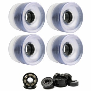 LONGBOARD CRUISER WHEELS 62mm x 51.5mm 83A Clear CERAMIC BEARINGS - Click1Get2 Half Price