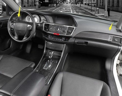 For Honda Accord 2013-2017 Carbon Fiber Co-Pilot Dash Strip Air Vent Panel Trim - Picture 4 of 6