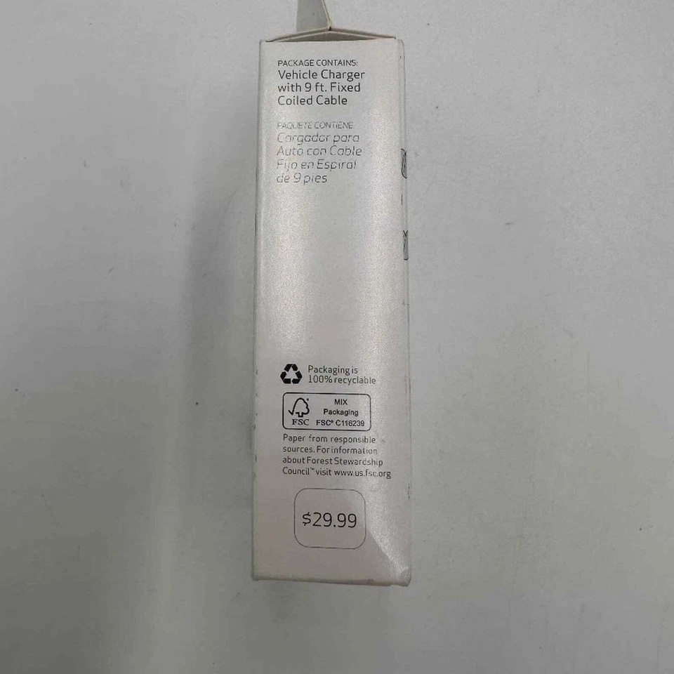 Cargador de vehículo VERIZON con cable enrollado fijo de 9 pies para iPod iPhone iPad Nuevo en caja Foto 4 de 4