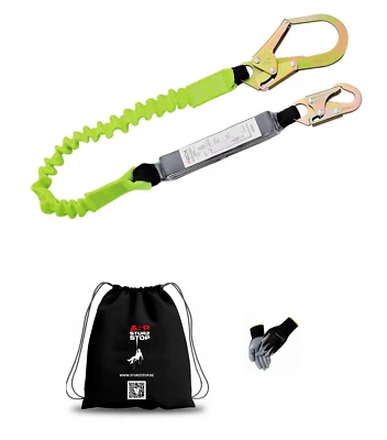 STURZSTOP Profi Falldämpfer elastik Halteband 1,8m EN355 Fallschutz Absturzsicherung PSA