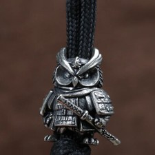EDC Samurai Owl Paracord Knife Beads Lanyard Brass DIY Tools Outdoor