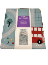 Dunelm Cot Bed Bedding – Cars & Road Map Design – Blue Toddler Duvet Set