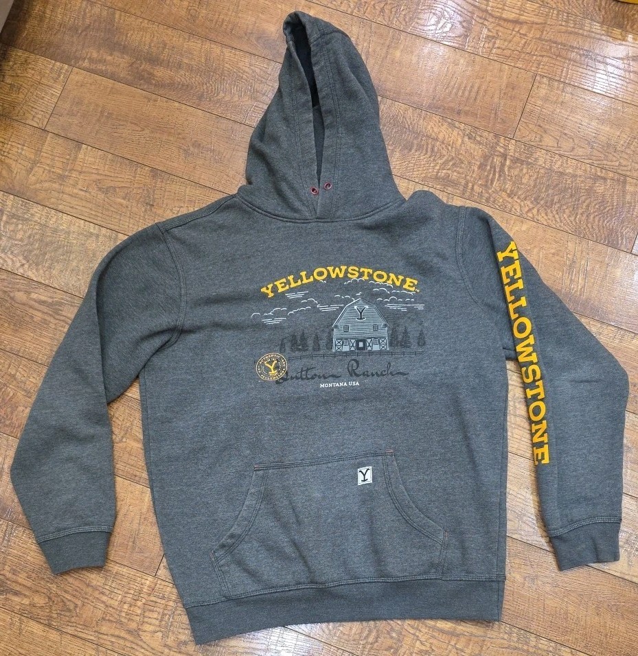 Authentic Yellowstone Dutton Ranch Gray Graphic H… - image 1