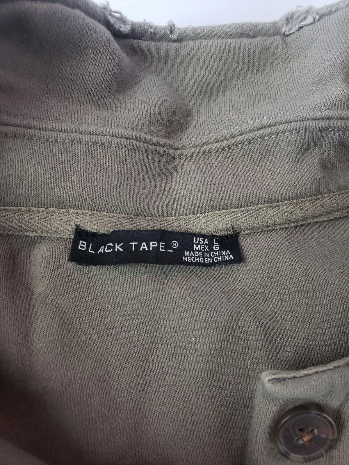 Black Tape Men's Jacket L Gray Solid Fleece Button-Front Stand-Up Pockets image 6