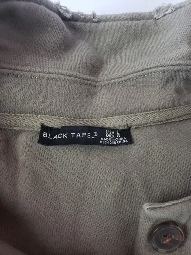 Black Tape Men's Jacket L Gray Solid Fleece Button-Front Stand-Up Pockets image 6