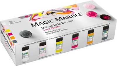 KREUL Marmorierfarbe ''Magic Marble'' Set Love Neon! 6 Stück