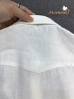 Brunello Cucinelli Men's Stand-Collar White Cotton-Linen Short-Sleeve Shirt L — photo 4