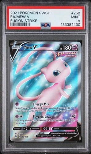 Pokémon TCG Mew V Fusion Strike FA 250/264 Holo Full Art PSA 9