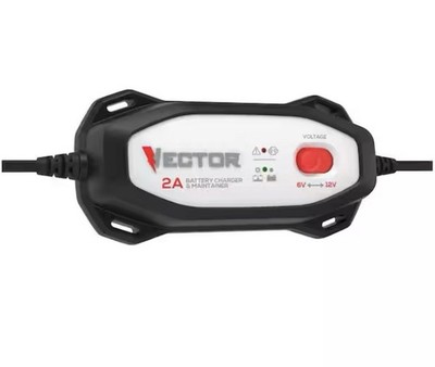 Vector VECBC2 2 Amp Battery Charger/Maintainer with 6V/12V Selector