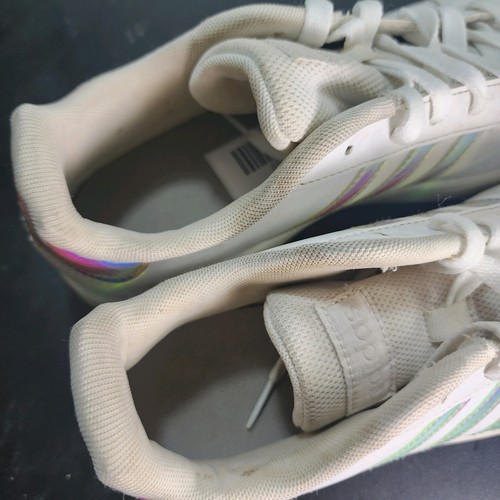 6Youth Fit 7.5 Women's Adidas Grand Court 011099 White Iridescent Leather Shoes - Bild 10 von 12