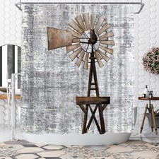 Windmill Shower Curtain Country Farmhouse Shower Curtain 72x72inch Polyester ...