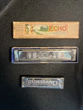 Echo Harmonica in original Case And Hohner International Bluesband harmonica